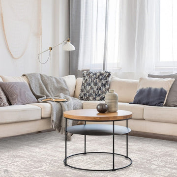 Kuza Abstract Modern Distressed Shimmer Hi-Lo Textured Soft Velvety Touch High-Density Durable Easy-Care Short Pile Mid Grey/Cream/Light Grey Rug-Asiatic Carpets-Rug Love - The Most Loved Rug Store